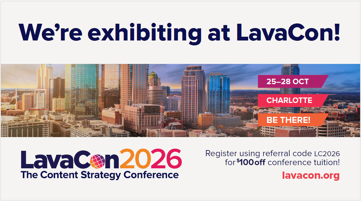 Precision Content is exhibiting at LavaCon 2026 in Charlotte from October 25 to 28
