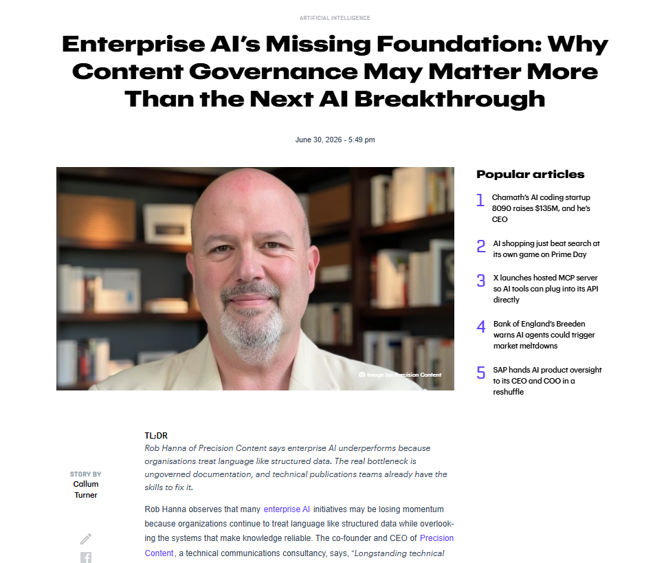 Rob Hanna, co-founder and CEO of Precision Content, featured in The Next Web