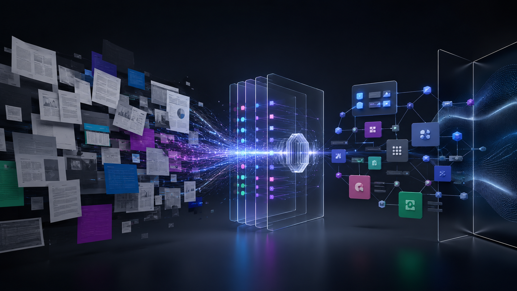 NOVA transforms fragmented legacy documents through a controlled validation layer into structured, governed, AI-ready knowledge