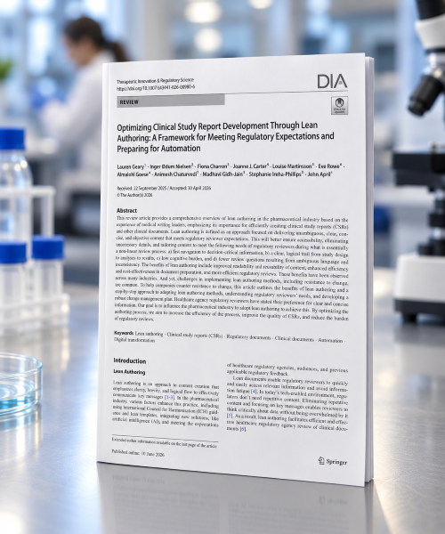 Optimizing Clinical Study Report Development Through Lean Authoring paper